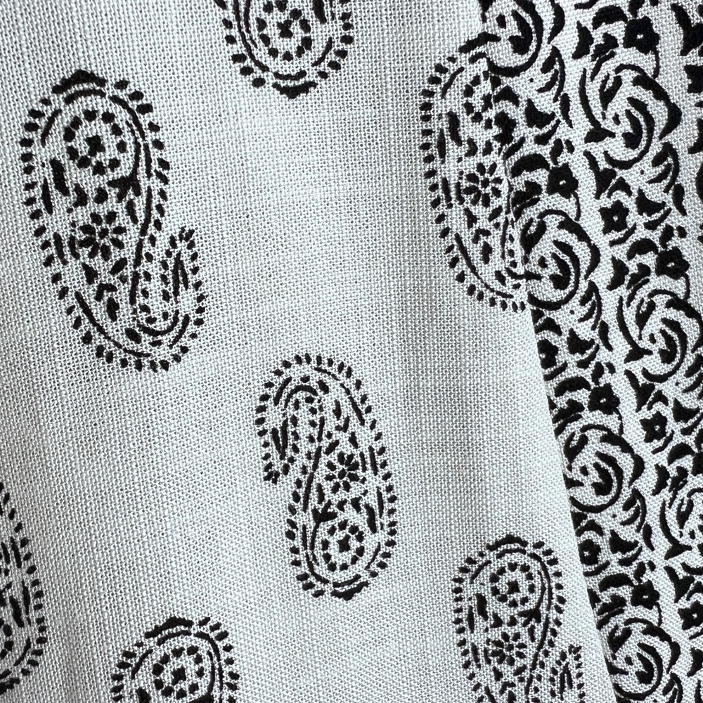 ZARA Linen paisley boho blouse ivory size S - Picture 11 of 17